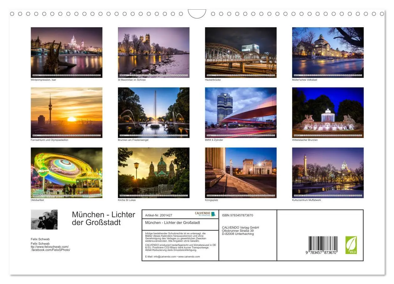 Bild: 9783457873670 | München - Lichter der Großstadt (Wandkalender 2026 DIN A3 quer),...