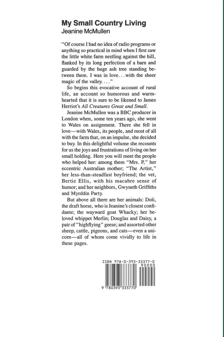 Rückseite: 9780393333770 | My Small Country Living | Jeanine McMullen | Taschenbuch | Englisch