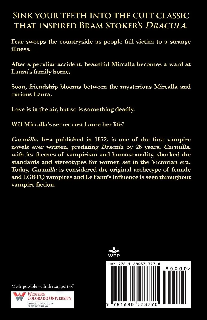 Rückseite: 9781680573770 | Carmilla | Joseph Sheridan Le Fanu | Taschenbuch | Englisch | 2022
