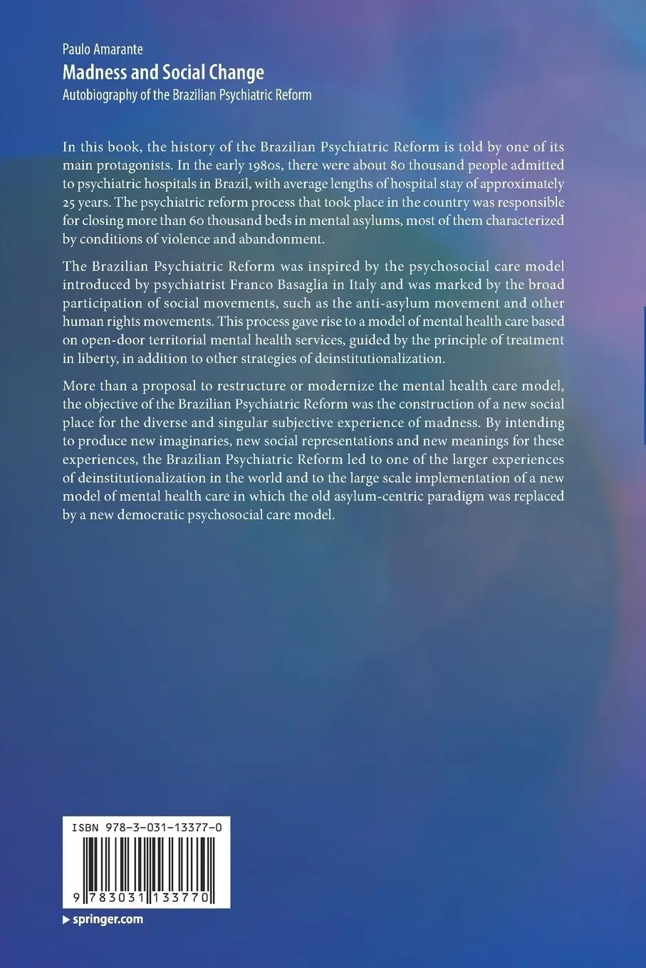 Rückseite: 9783031133770 | Madness and Social Change | Paulo Amarante | Taschenbuch | xviii