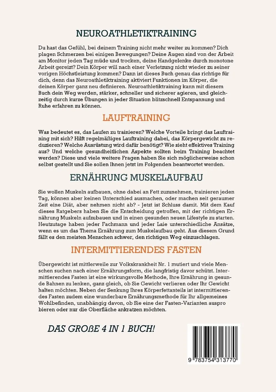 Rückseite: 9783754313770 | Neuroathletiktraining Lauftraining Ernährung Muskelaufbau...