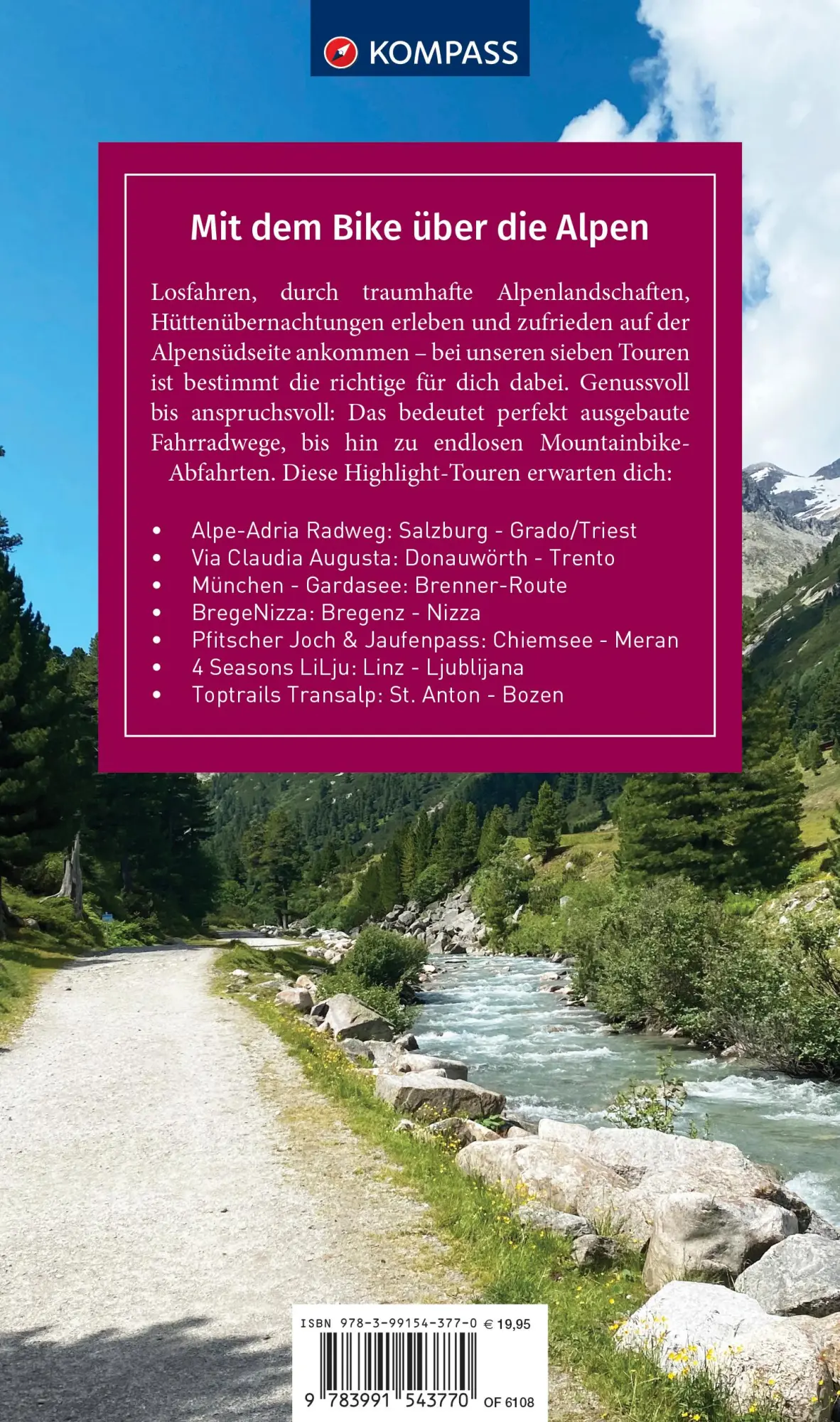 Rückseite: 9783991543770 | KOMPASS Transalp Bike &amp; E-Bike - Alpenüberquerungen: Genussvoll bis...