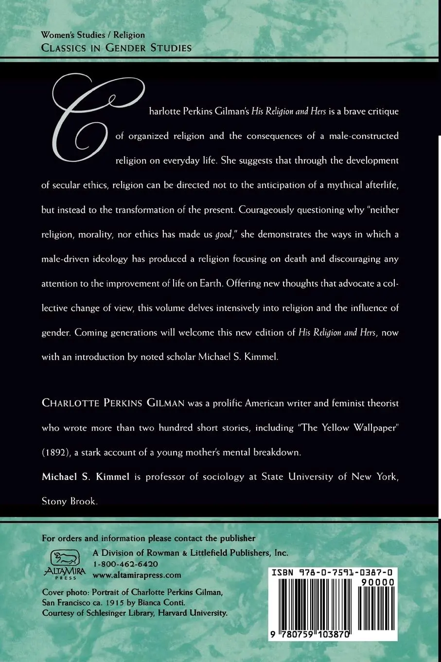 Rückseite: 9780759103870 | His Religion and Hers | Charlotte Perkins Gilman | Taschenbuch | 2003