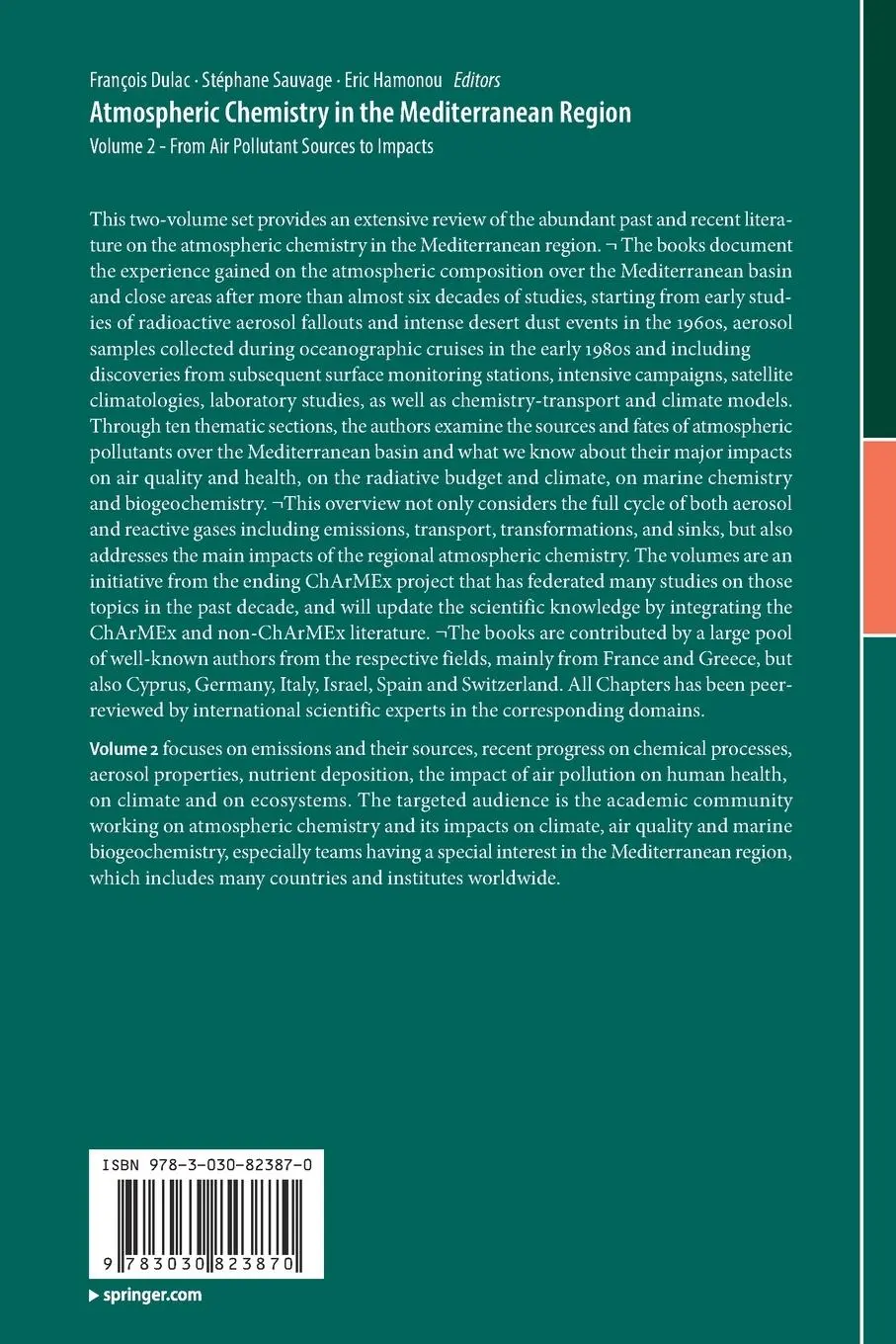 Rückseite: 9783030823870 | Atmospheric Chemistry in the Mediterranean Region | Dulac (u. a.)