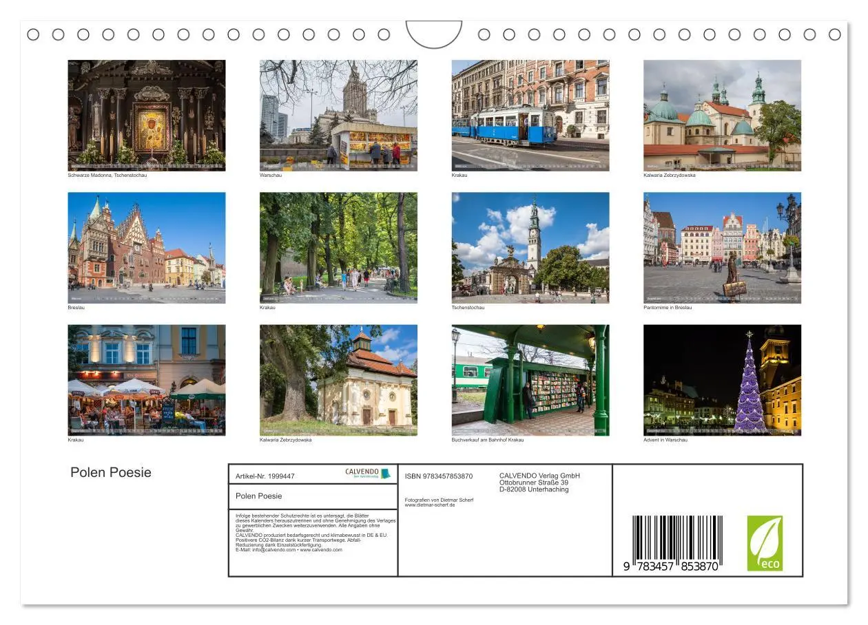 Bild: 9783457853870 | Polen Poesie (Wandkalender 2026 DIN A4 quer), CALVENDO Monatskalender