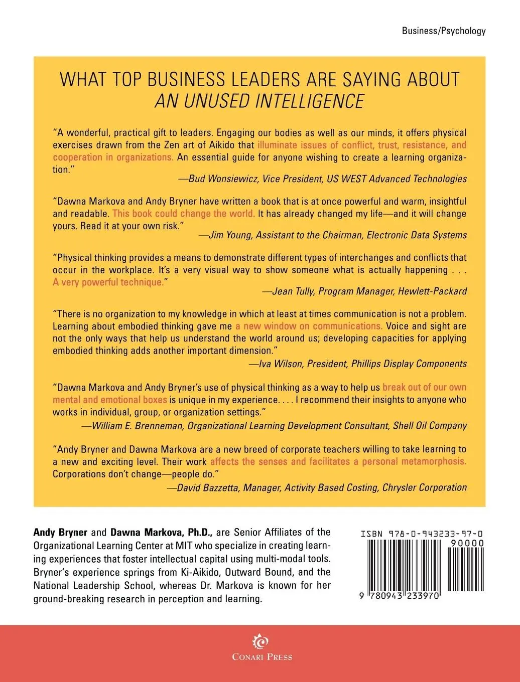 Rückseite: 9780943233970 | Unused Intelligence | Andy Bryner (u. a.) | Taschenbuch | Englisch