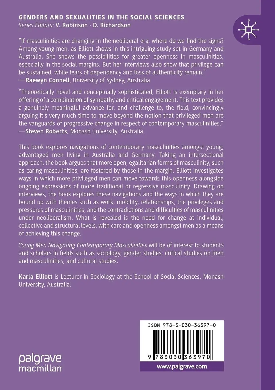 Rückseite: 9783030363970 | Young Men Navigating Contemporary Masculinities | Karla Elliott | Buch