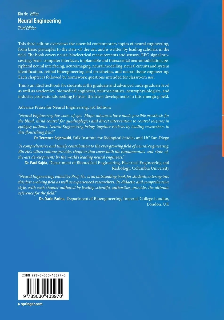 Rückseite: 9783030433970 | Neural Engineering | Bin He | Taschenbuch | xvi | Englisch | 2021