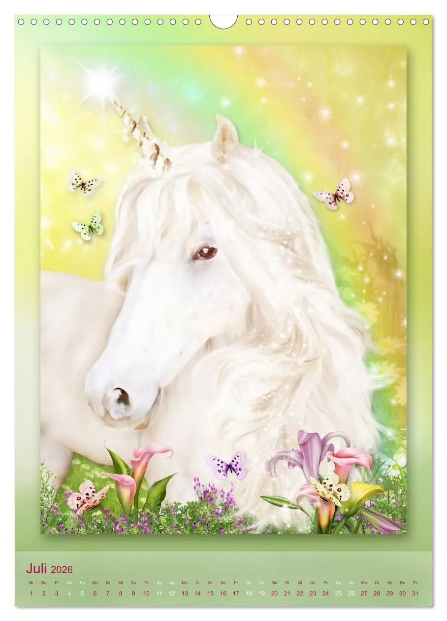 Bild: 9783516483970 | Einhörner - Kalender (Wandkalender 2026 DIN A3 hoch), CALVENDO...