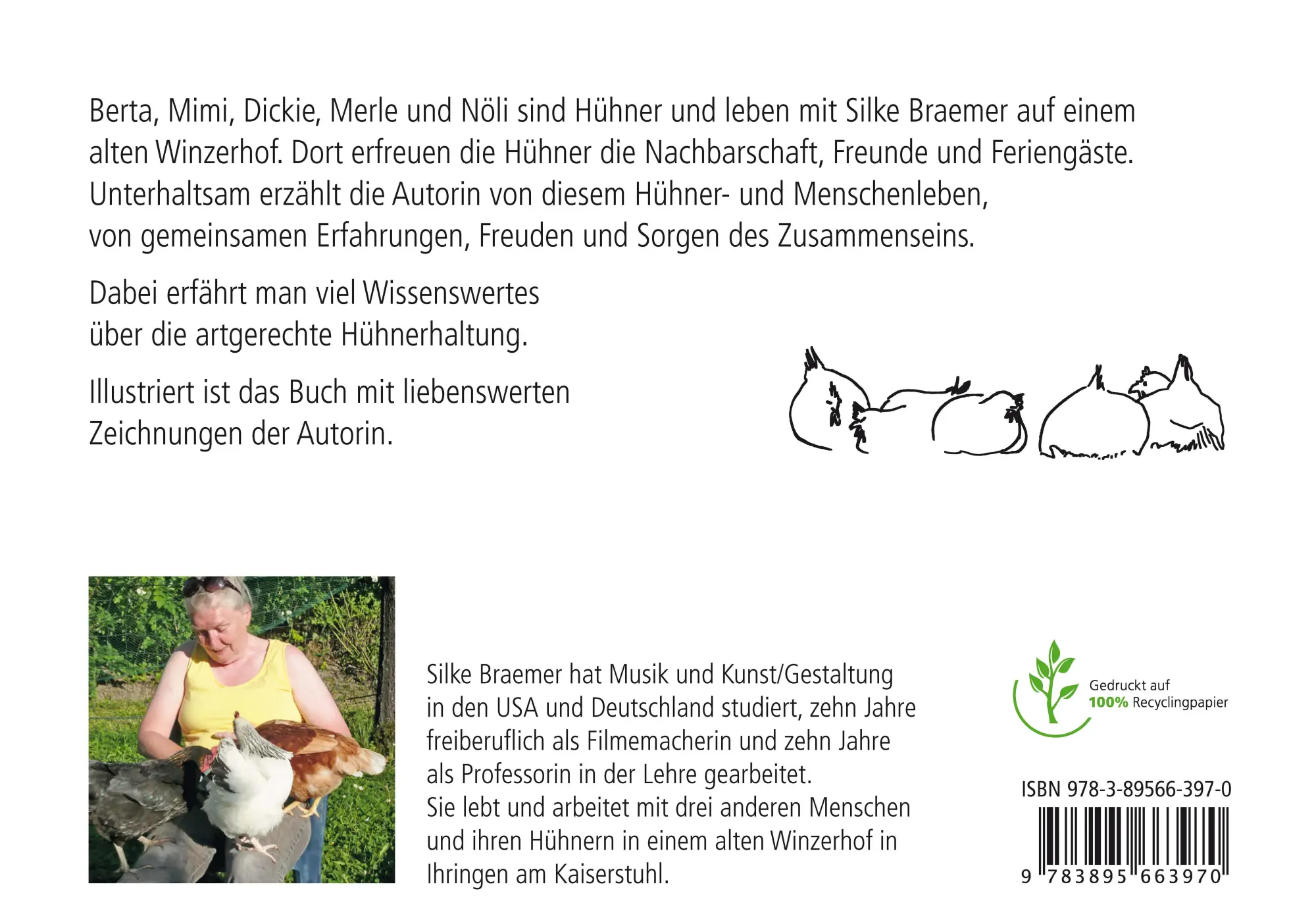 Rückseite: 9783895663970 | Auf Augenhöhe mit Hühnern | Erlebnisse mit gefiederten Mitbewohnern