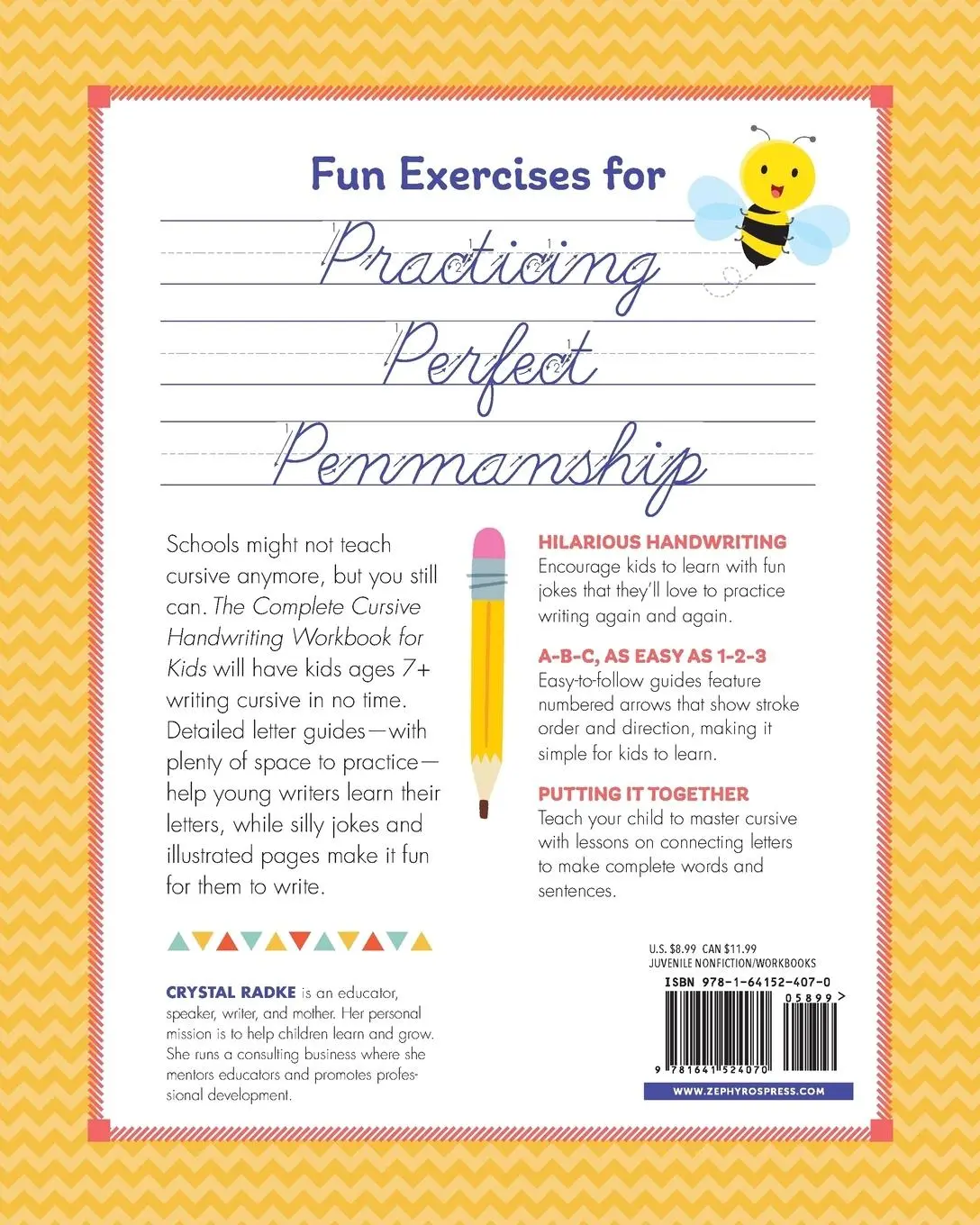 Rückseite: 9781641524070 | The Complete Cursive Handwriting Workbook for Kids | Crystal Radke