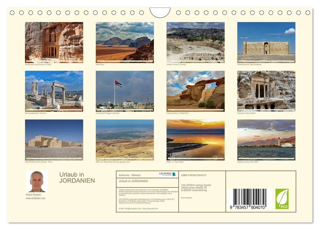 Bild: 9783457804070 | Urlaub in JORDANIEN (Wandkalender 2026 DIN A4 quer), CALVENDO...