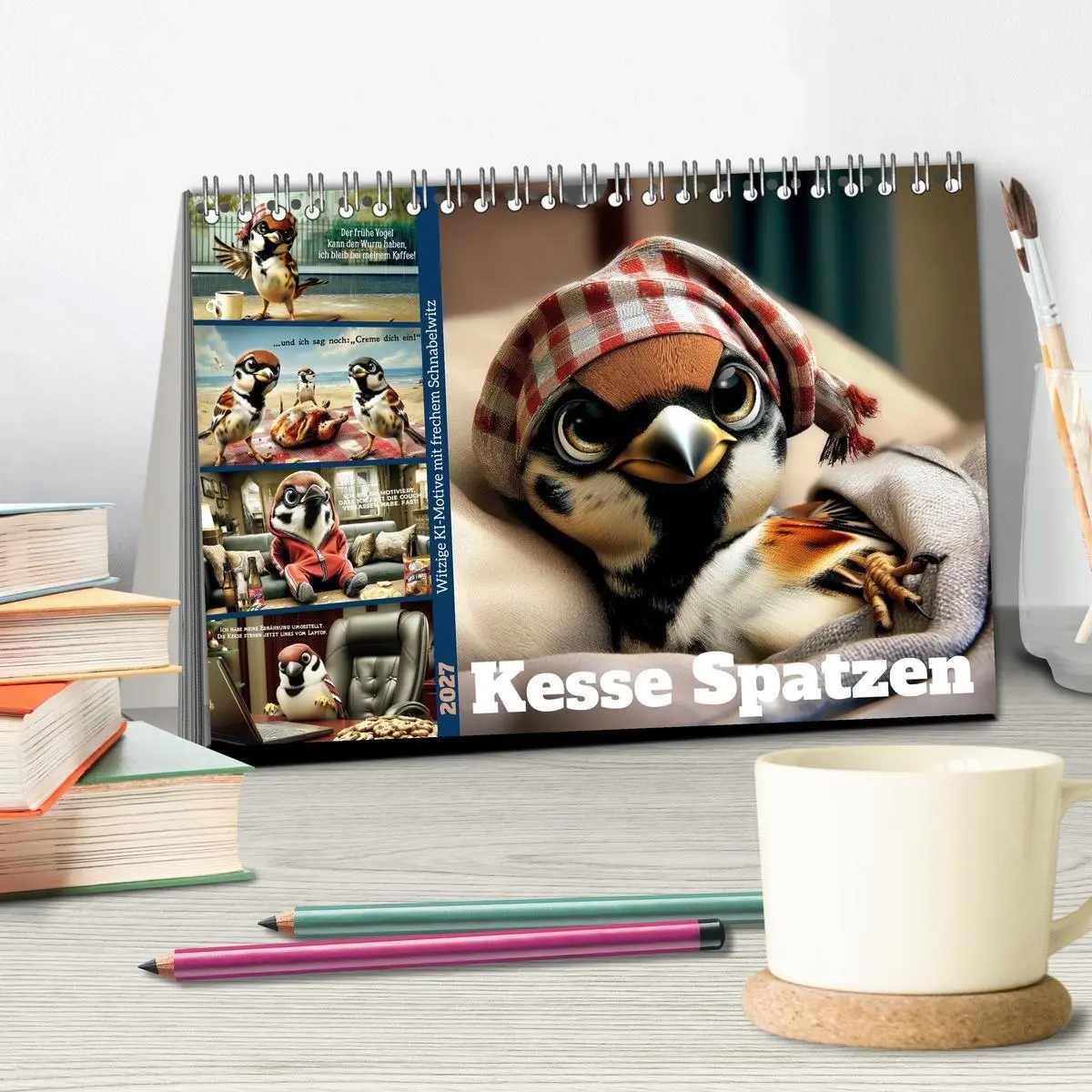 Bild: 9783516754070 | Kesse Spatzen (Tischkalender 2027 DIN A5 quer), CALVENDO...
