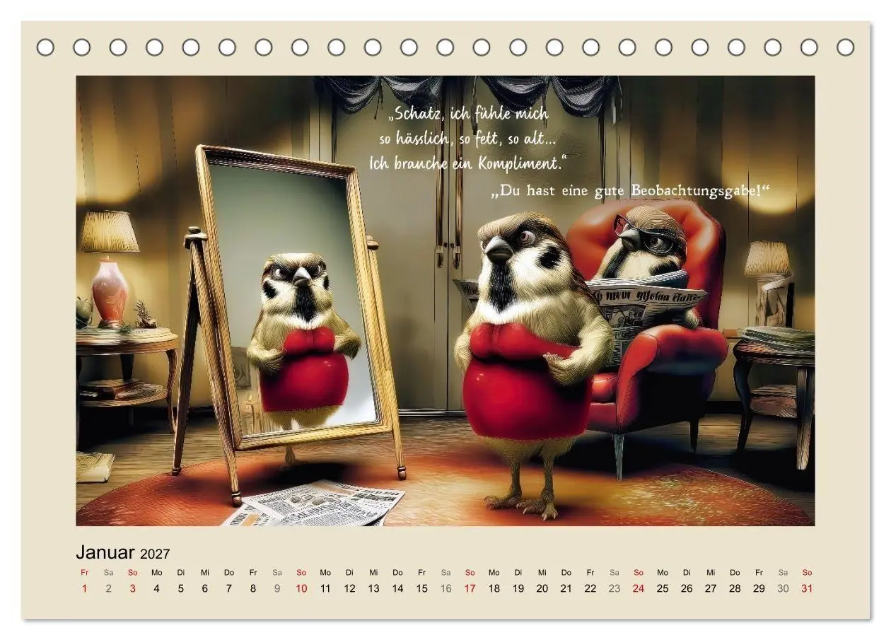 Bild: 9783516754070 | Kesse Spatzen (Tischkalender 2027 DIN A5 quer), CALVENDO...