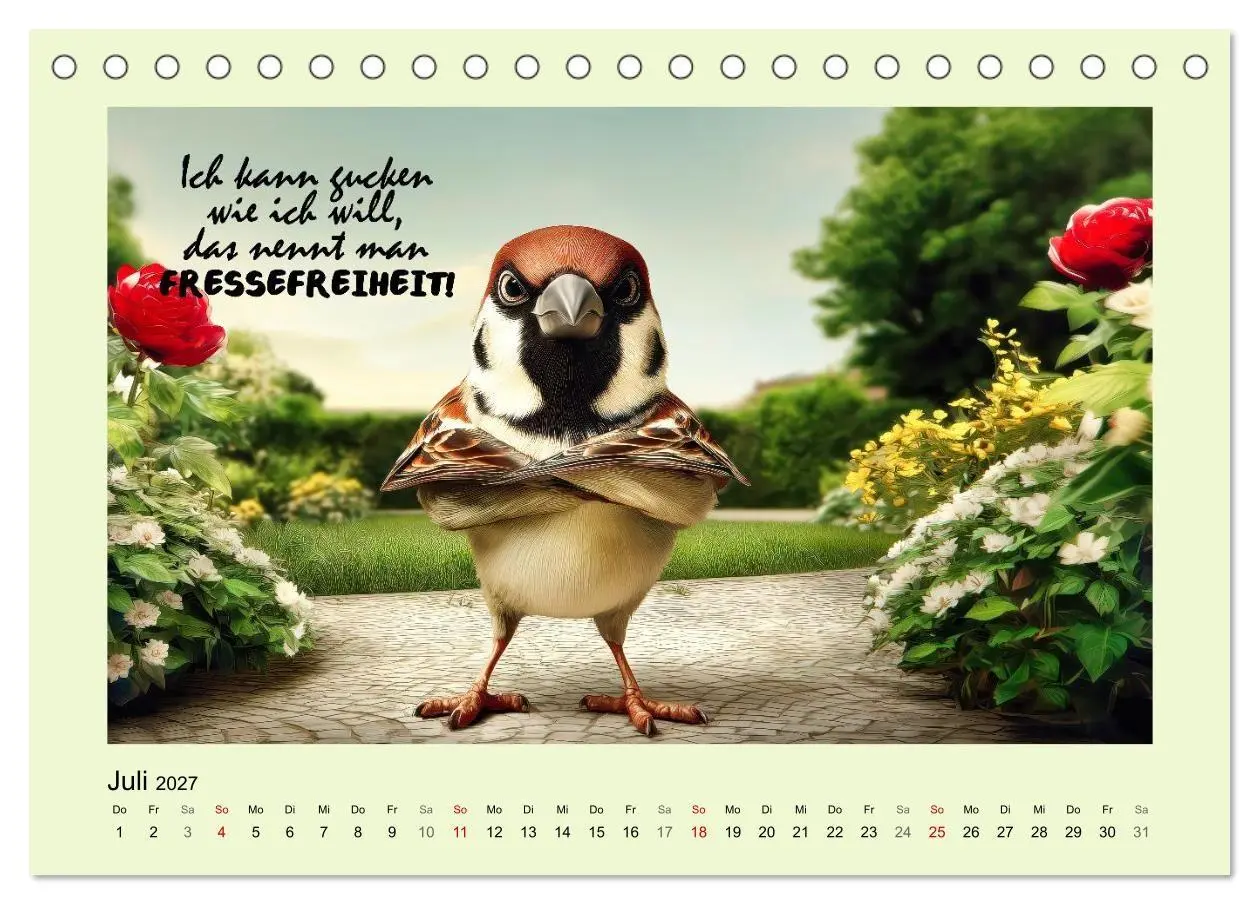 Bild: 9783516754070 | Kesse Spatzen (Tischkalender 2027 DIN A5 quer), CALVENDO...