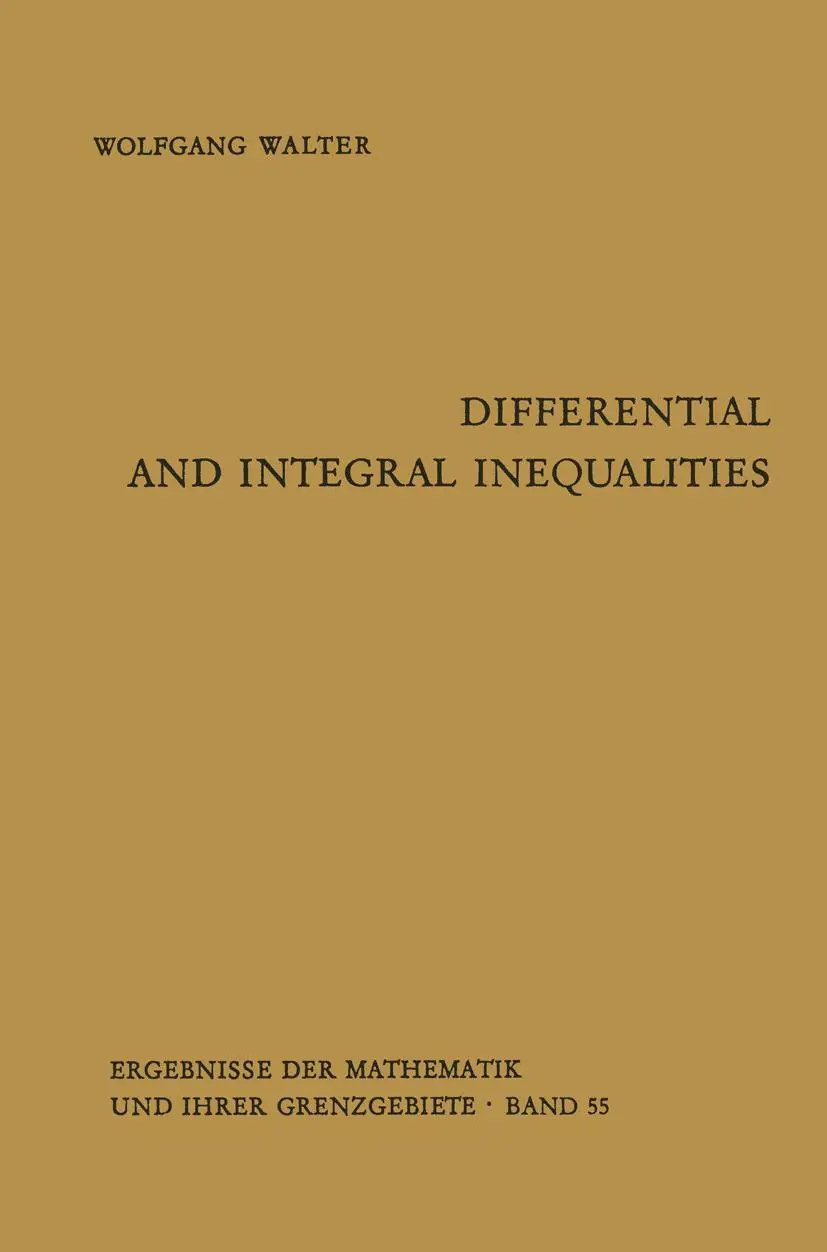 Cover: 9783642864070 | Differential and Integral Inequalities | Wolfgang Walter | Taschenbuch