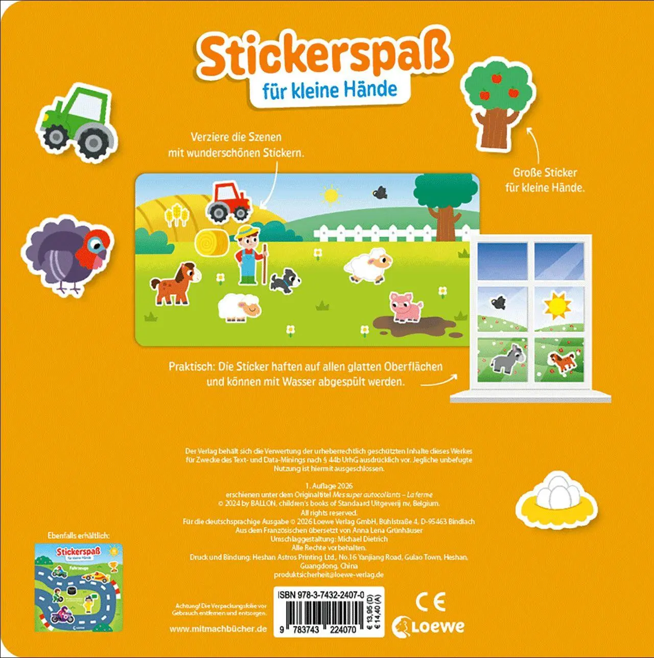 Bild: 9783743224070 | Stickerspaß für kleine Hände - Bauernhof | Anna Lena Grünhäuser | Buch