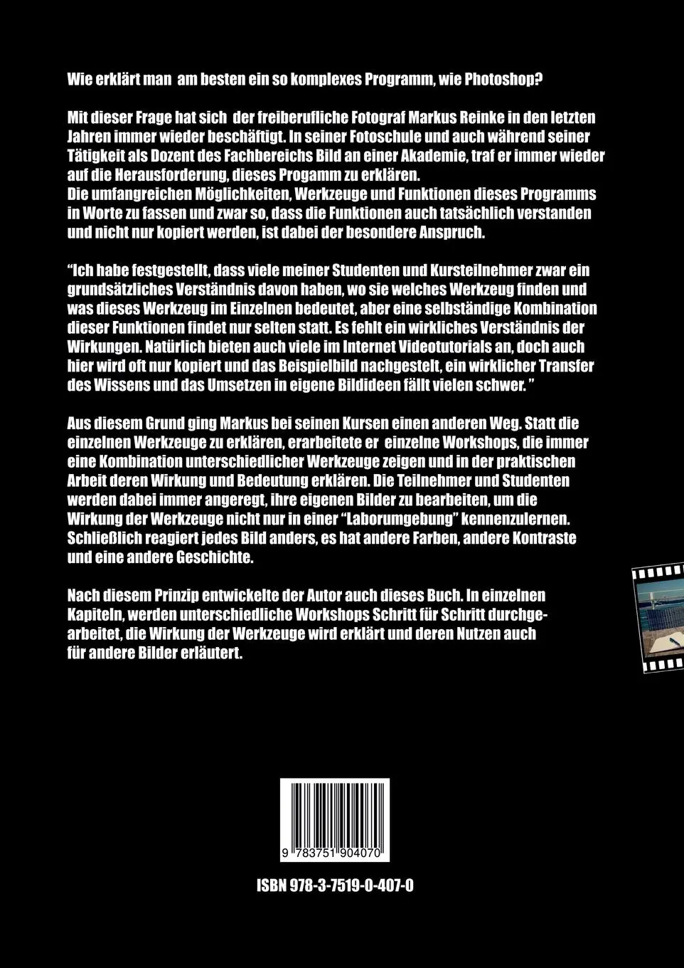 Rückseite: 9783751904070 | Arbeitsbuch Photoshop | Durch praktische Übungen Photoshop verstehen.
