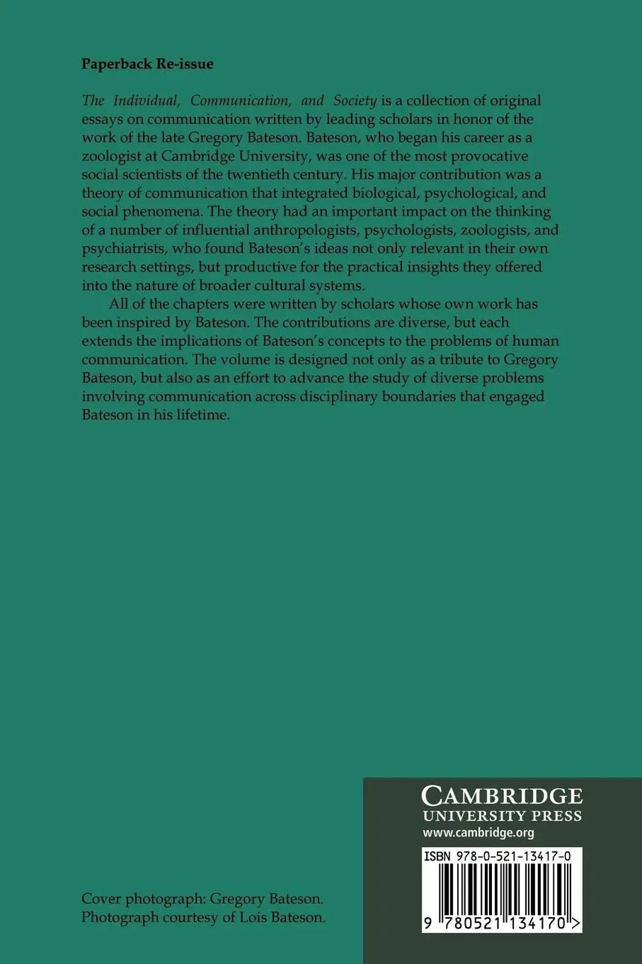 Rückseite: 9780521134170 | The Individual, Communication, and Society | Robert W. Rieber (u. a.)