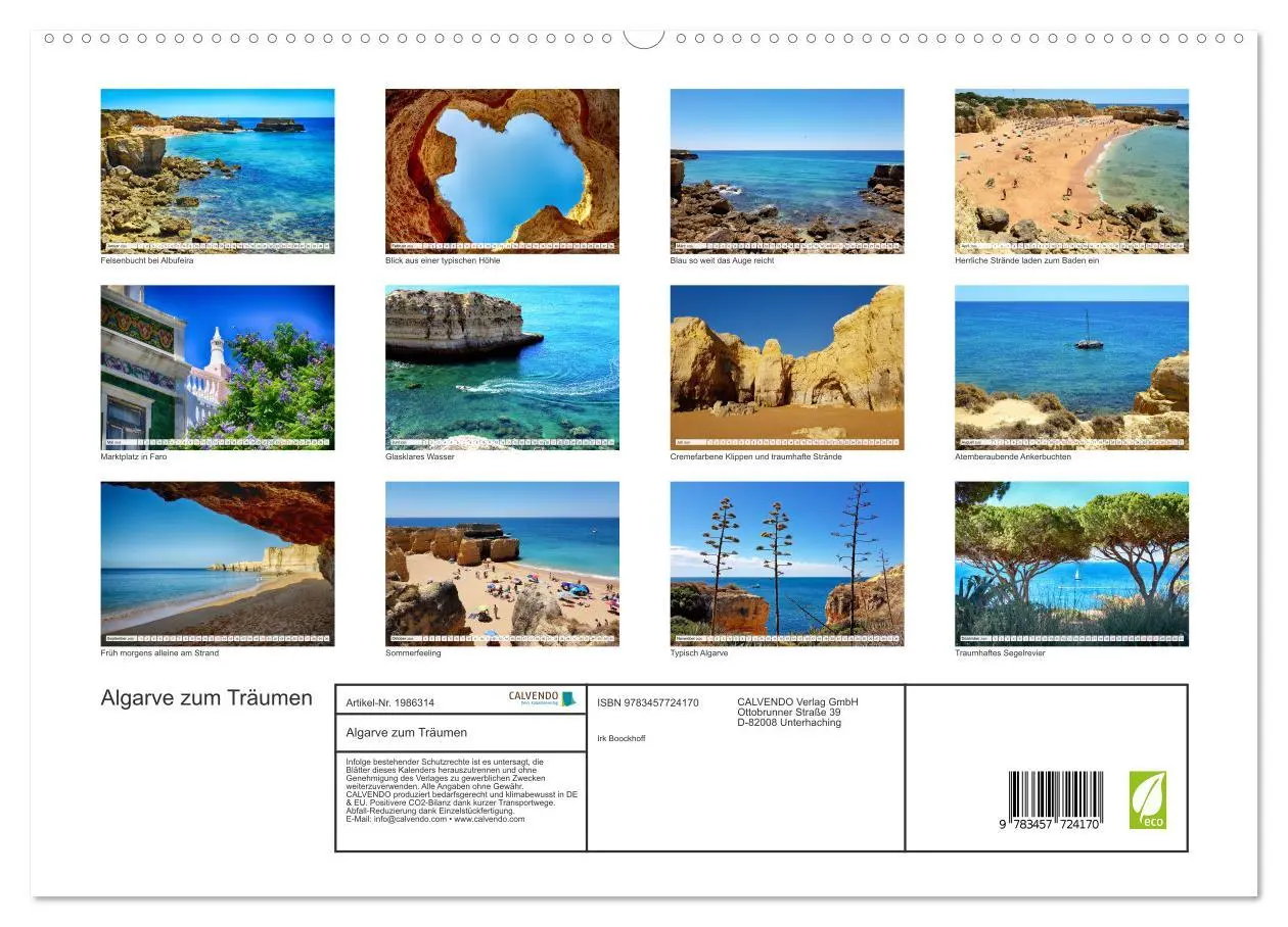 Bild: 9783457724170 | Algarve zum Träumen (hochwertiger Premium Wandkalender 2026 DIN A2...