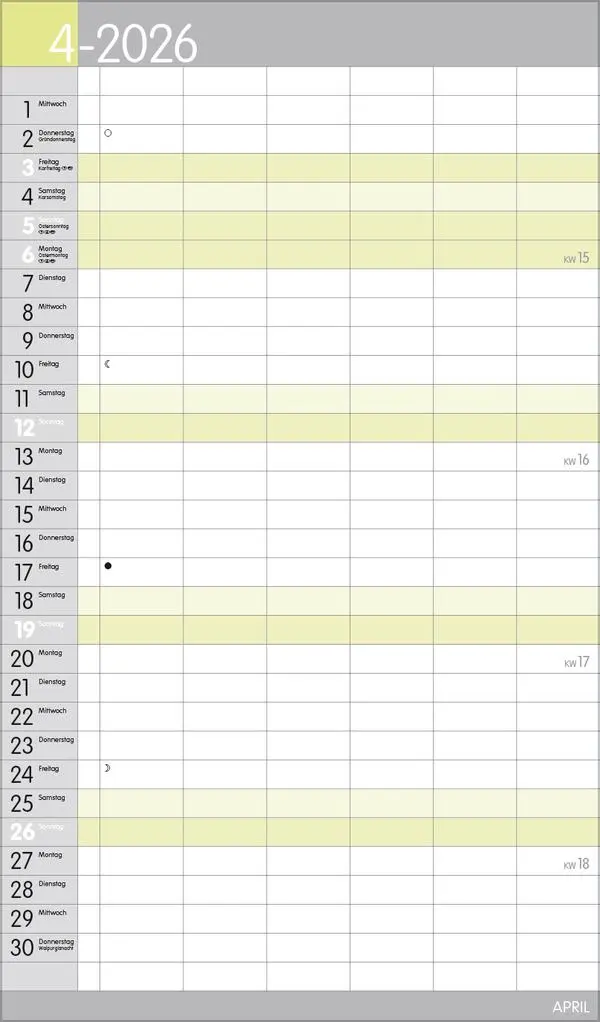 Bild: 9783731884170 | XL Familienplaner Pastell 2026 | Verlag Korsch | Kalender | 14 S.