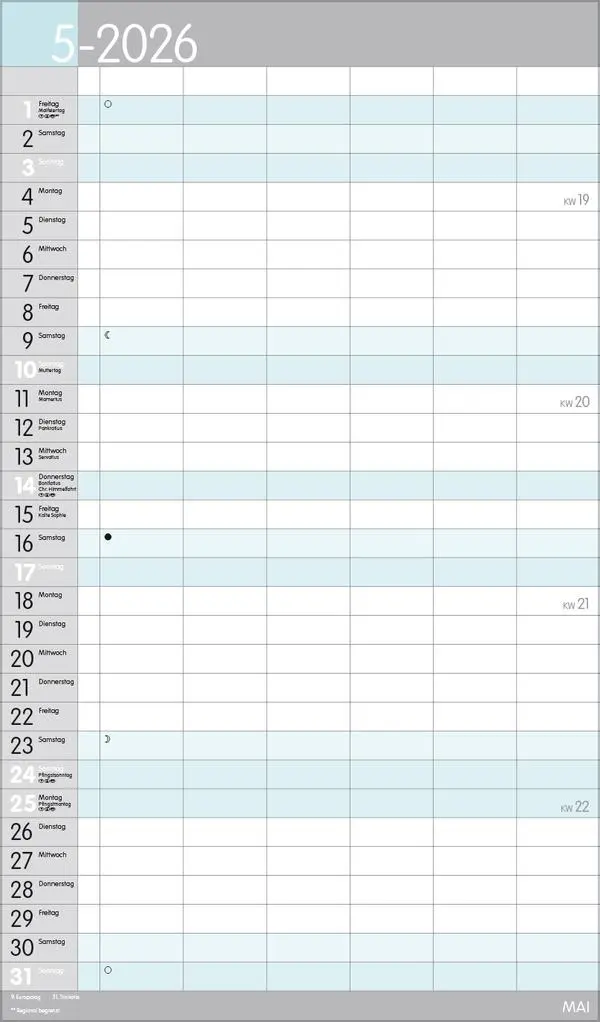 Bild: 9783731884170 | XL Familienplaner Pastell 2026 | Verlag Korsch | Kalender | 14 S.