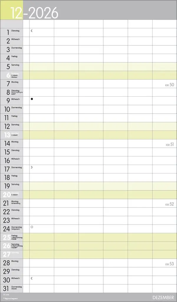 Bild: 9783731884170 | XL Familienplaner Pastell 2026 | Verlag Korsch | Kalender | 14 S.