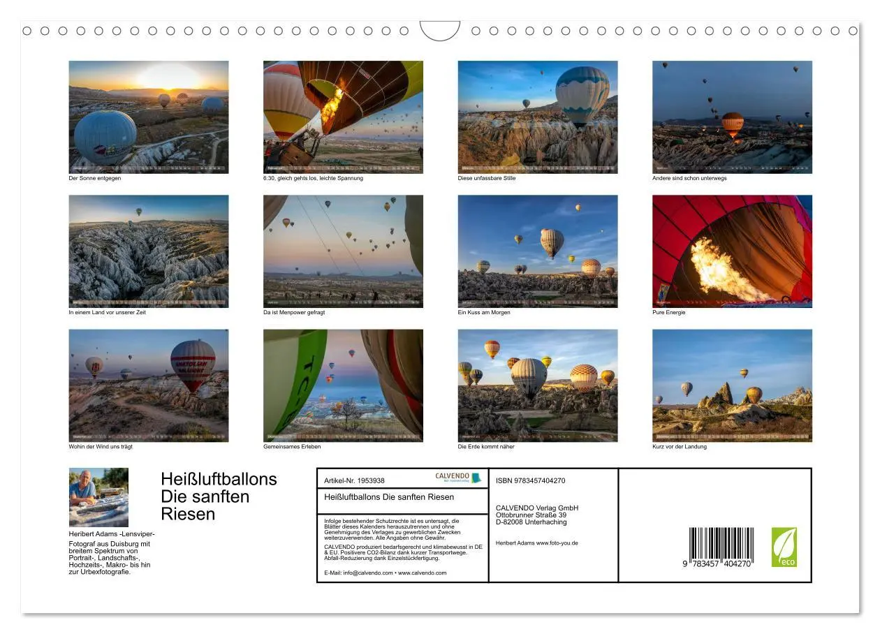 Bild: 9783457404270 | Heißluftballons Die sanften Riesen (Wandkalender 2026 DIN A3 quer),...