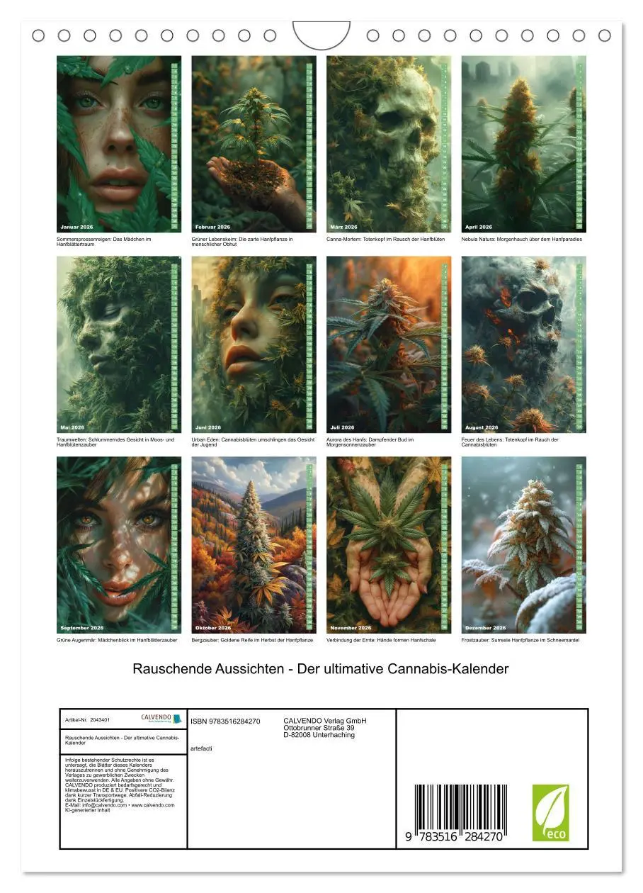 Bild: 9783516284270 | Rauschende Aussichten - Der ultimative Cannabis-Kalender...