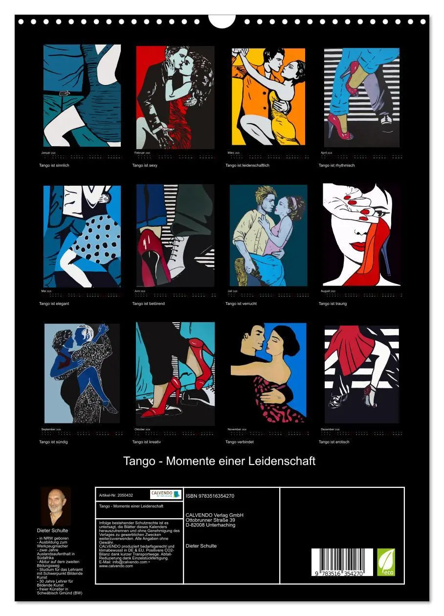 Bild: 9783516354270 | Tango - Momente einer Leidenschaft (Wandkalender 2026 DIN A3 hoch),...