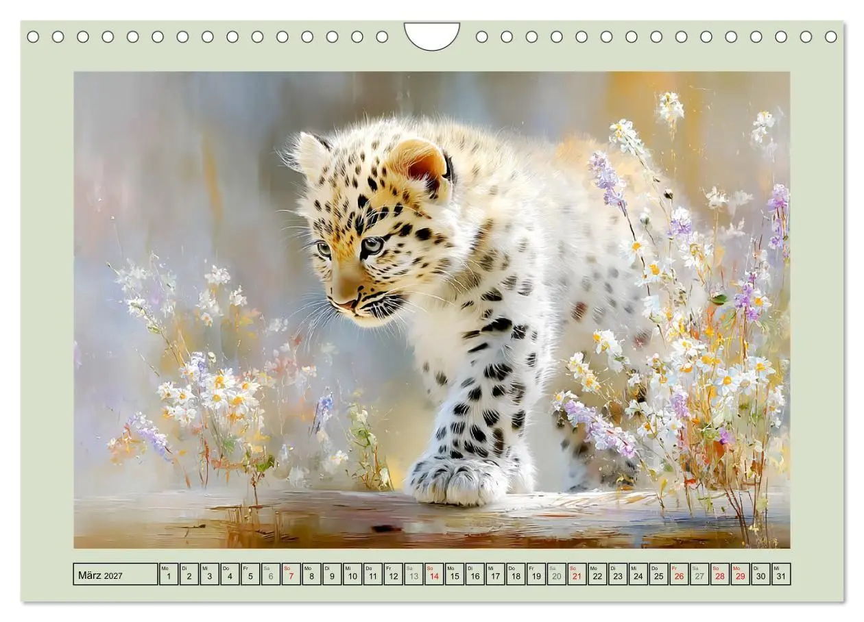 Bild: 9783516804270 | Schneeleoparden. Babys in der leuchtenden Natur (Wandkalender 2027...