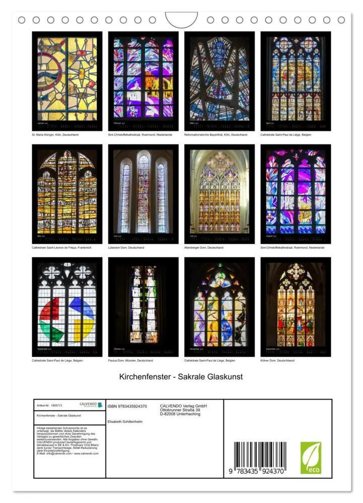 Bild: 9783435924370 | Kirchenfenster - Sakrale Glaskunst (Wandkalender 2025 DIN A4 hoch),...