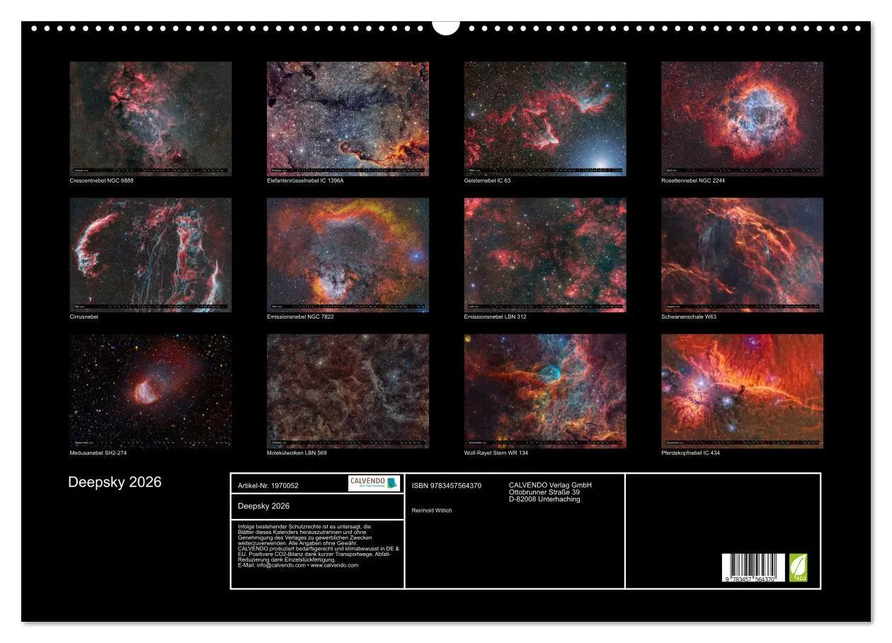 Bild: 9783457564370 | Deepsky 2026 (Wandkalender 2026 DIN A2 quer), CALVENDO Monatskalender