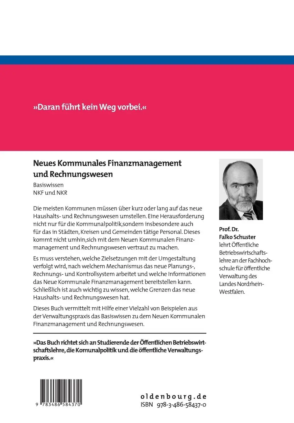 Rückseite: 9783486584370 | Neues Kommunales Finanzmanagement und Rechnungswesen | Falko Schuster