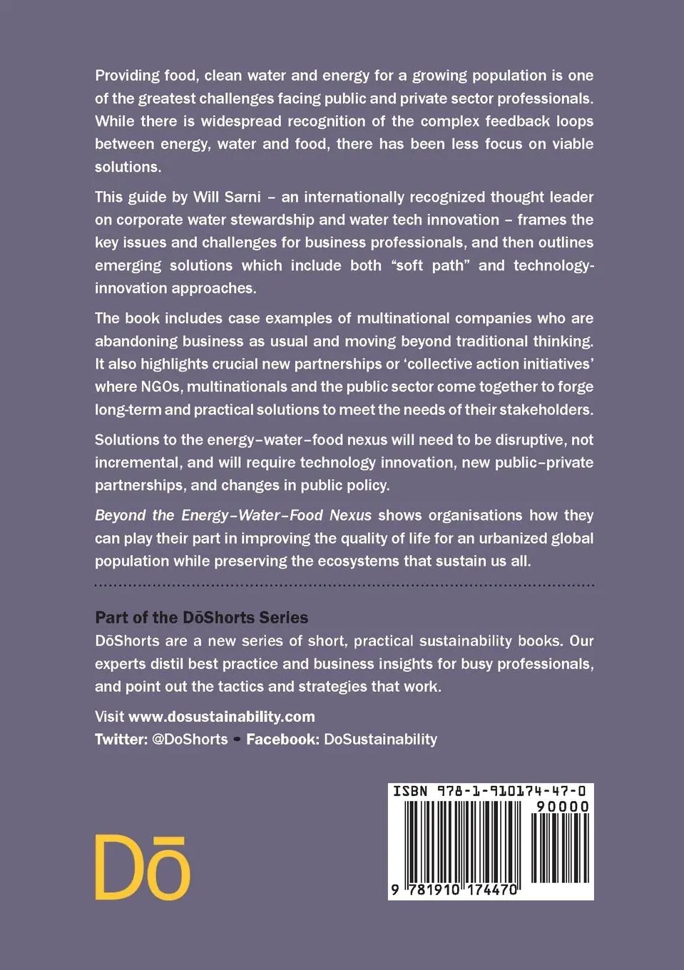 Rückseite: 9781910174470 | Beyond the Energy-Water-Food Nexus | Will Sarni | Taschenbuch | 2015