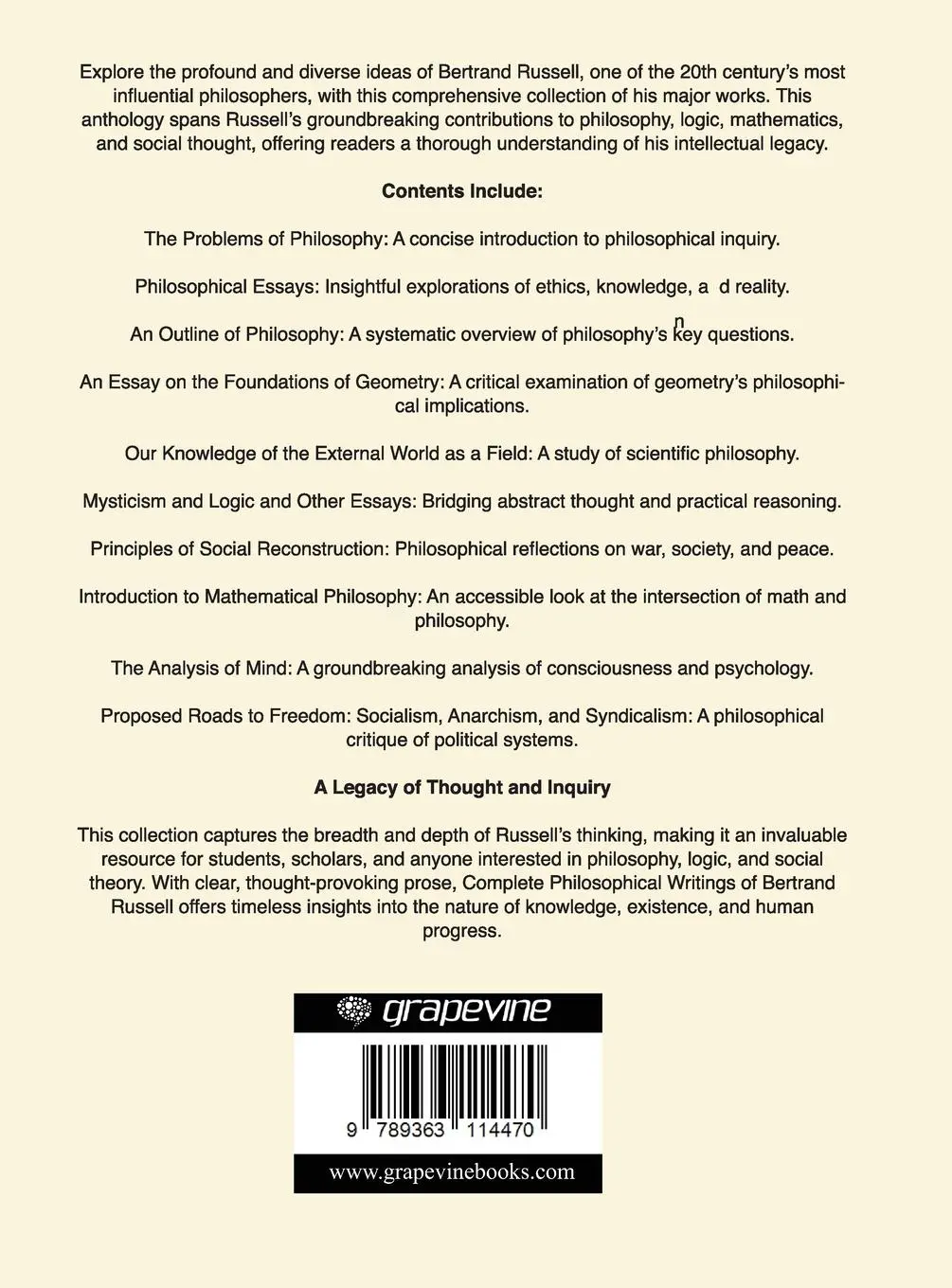 Rückseite: 9789363114470 | Complete Philosophical Writings of Bertrand Russell | Russell (u. a.)