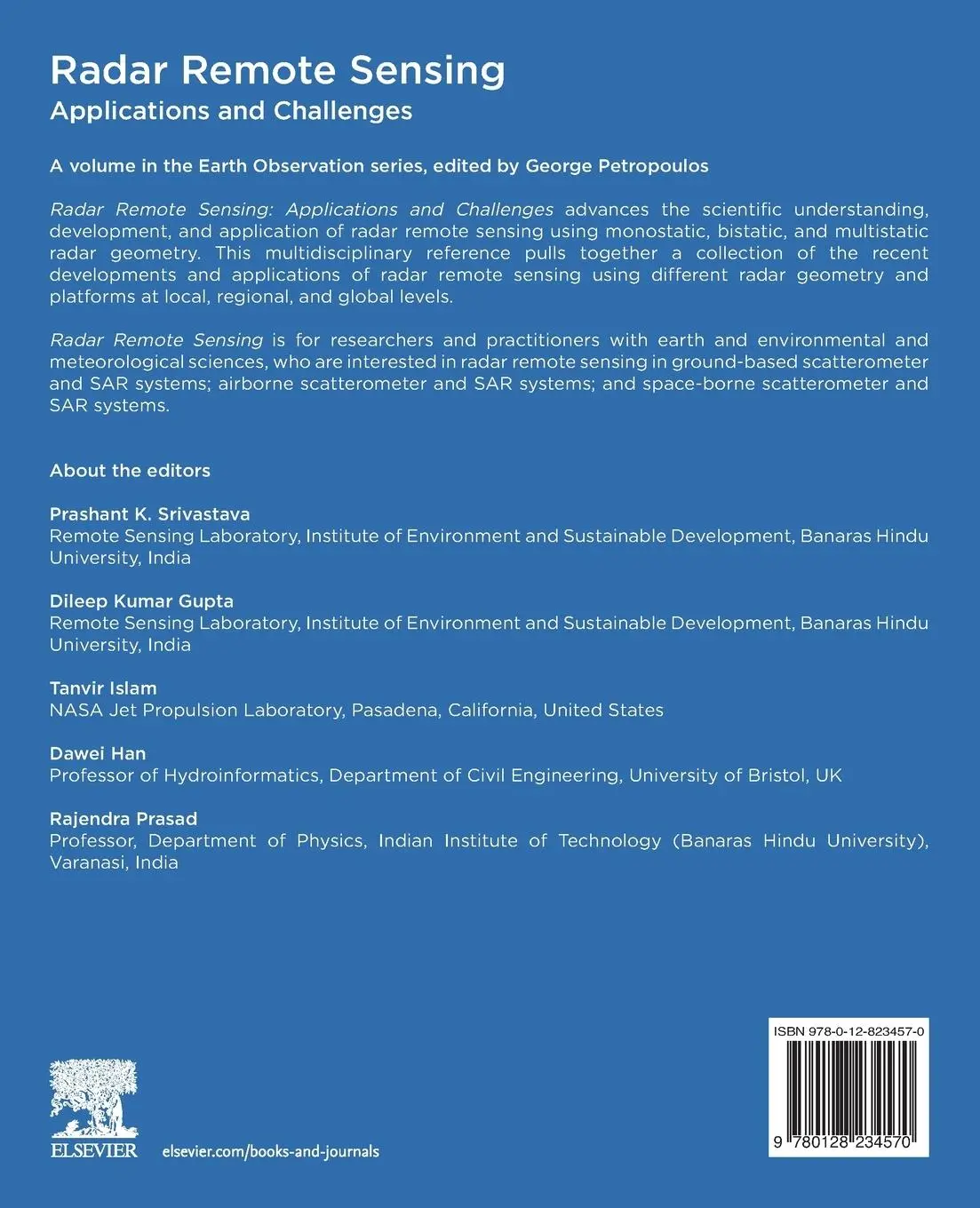 Rückseite: 9780128234570 | Radar Remote Sensing | Applications and Challenges | Dawei Han (u. a.)