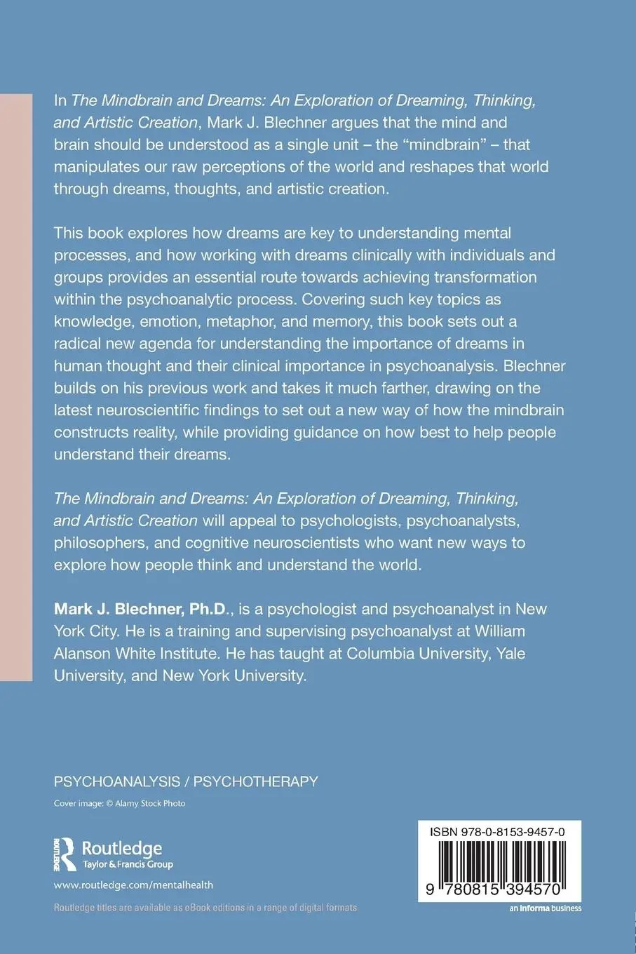 Rückseite: 9780815394570 | The Mindbrain and Dreams | Mark J. Blechner | Taschenbuch | Englisch