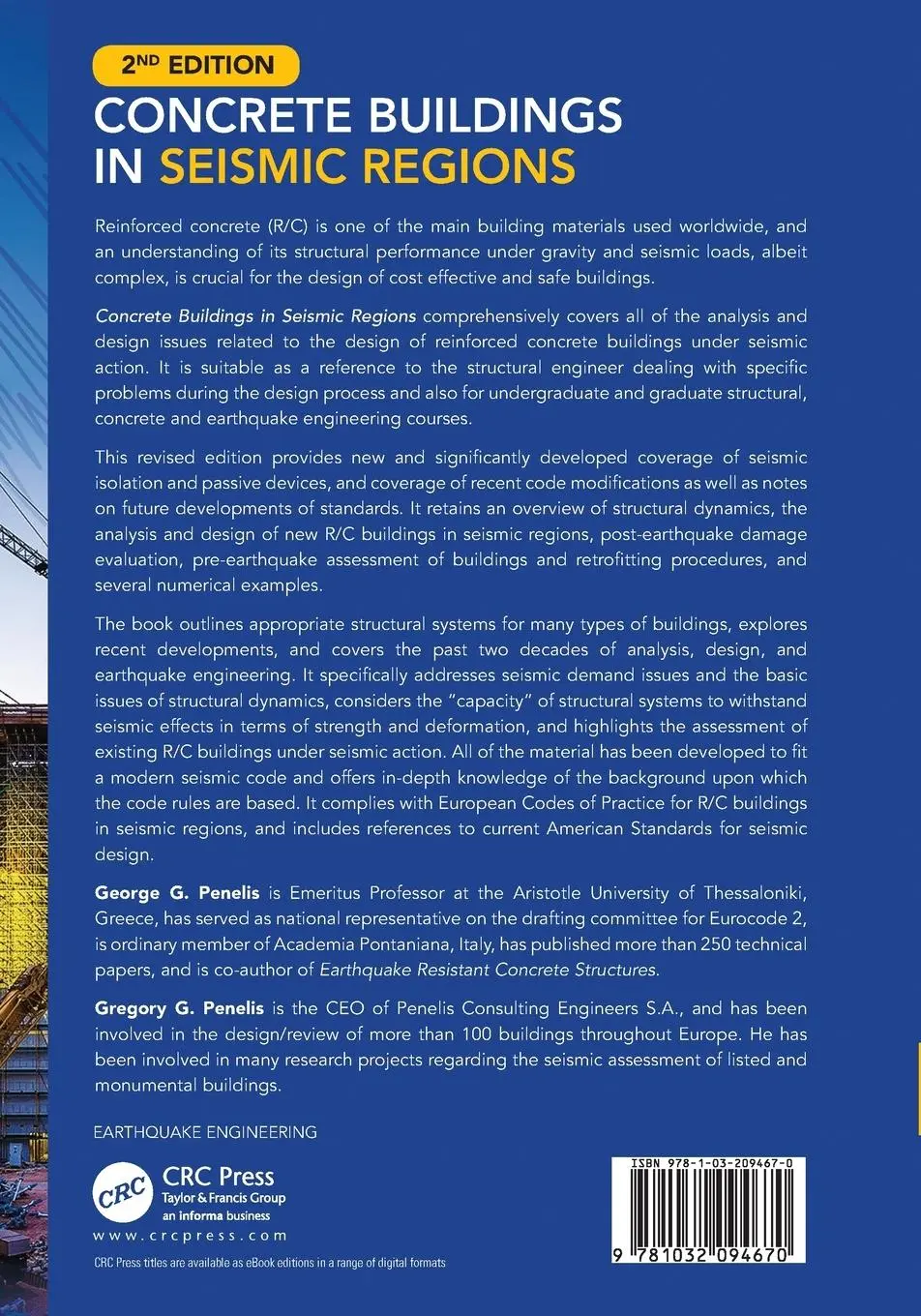 Rückseite: 9781032094670 | Concrete Buildings in Seismic Regions | George Penelis (u. a.) | Buch