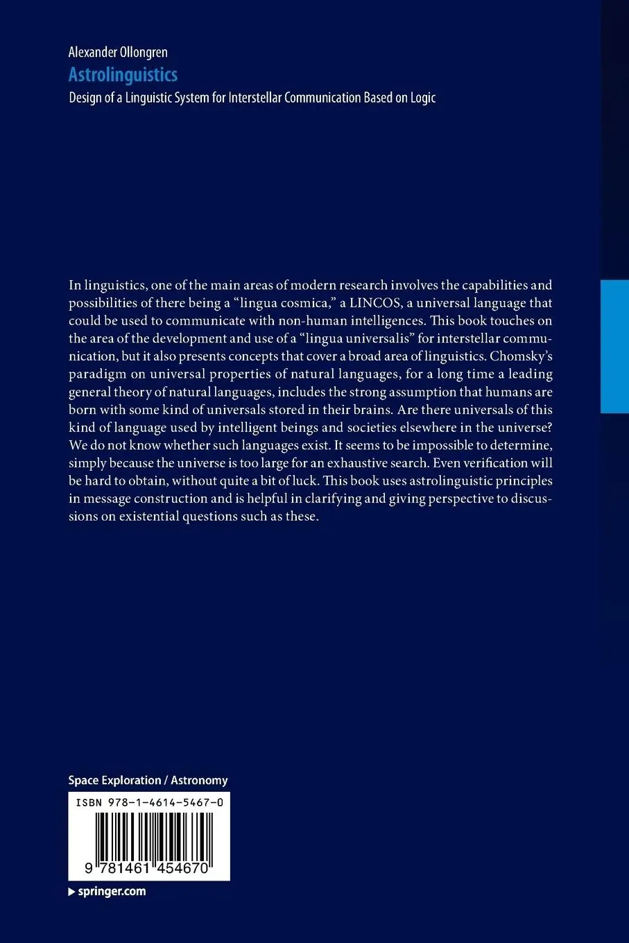 Rückseite: 9781461454670 | Astrolinguistics | Alexander Ollongren | Taschenbuch | xv | Englisch