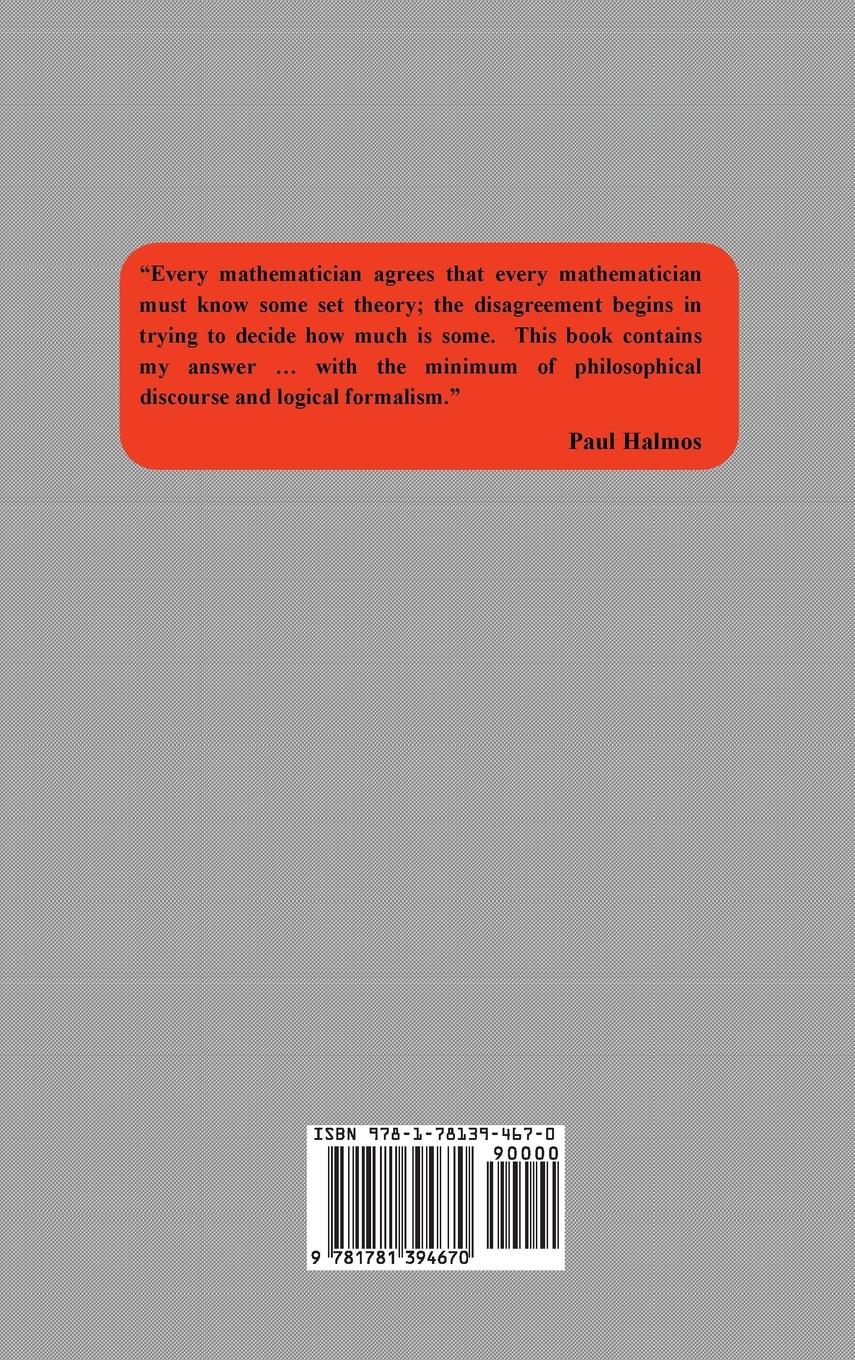Rückseite: 9781781394670 | Naive Set Theory | Paul R. Halmos | Buch | Gebunden | Englisch | 2015