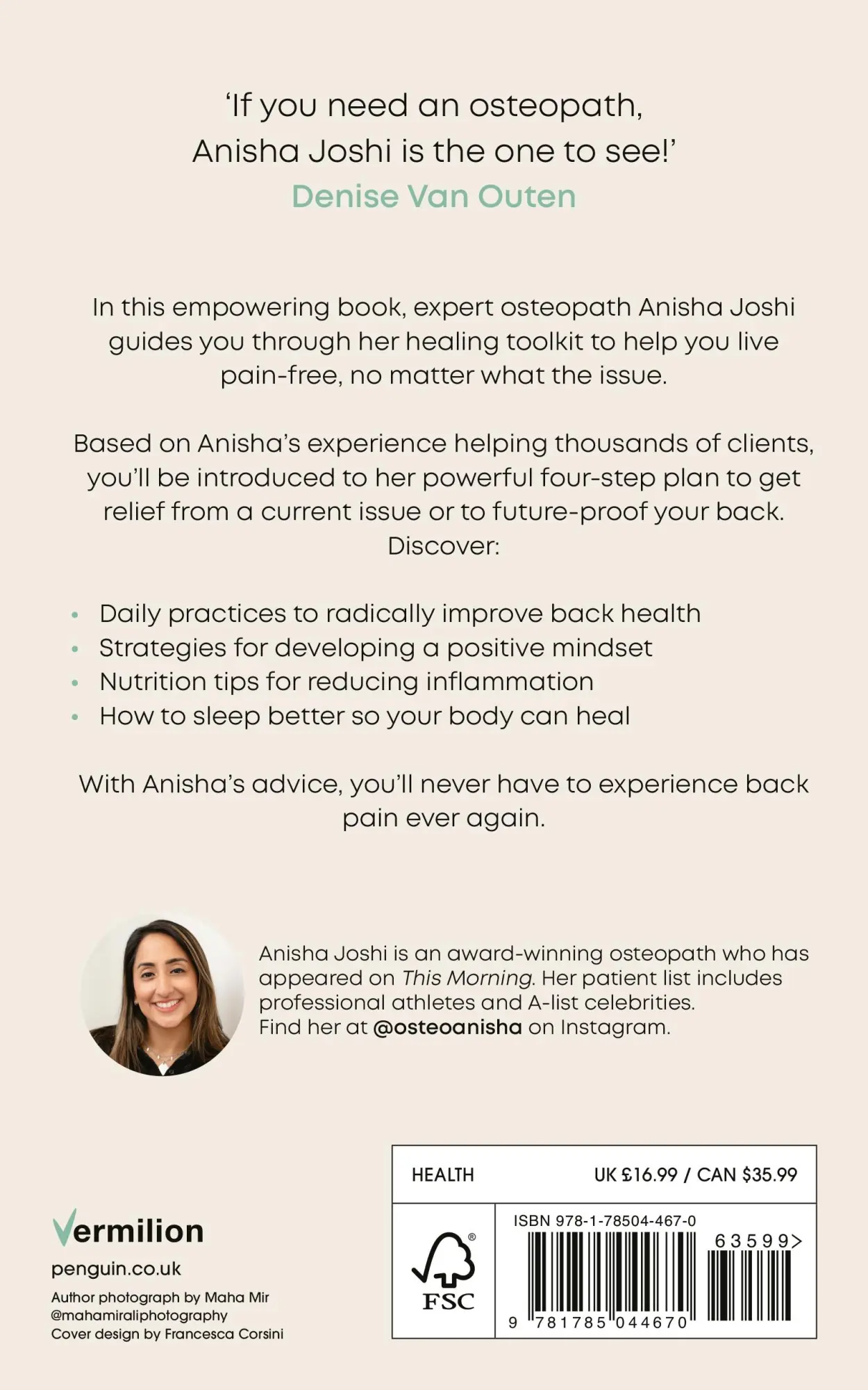 Rückseite: 9781785044670 | Heal Your Back | 4 Steps to a Pain-free Life | Anisha Joshi | Buch