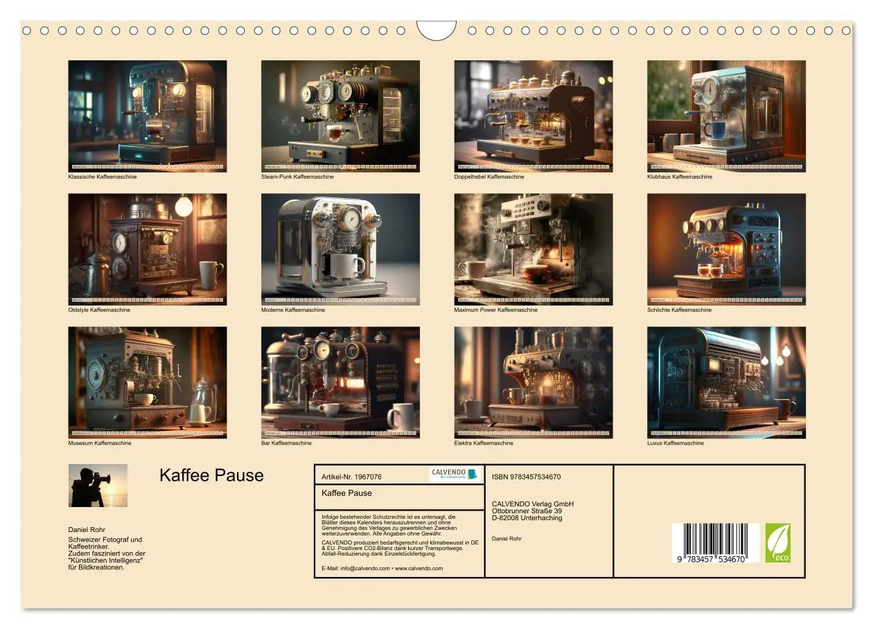 Bild: 9783457534670 | Kaffee Pause (Wandkalender 2026 DIN A3 quer), CALVENDO Monatskalender