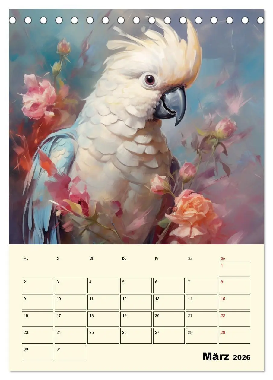 Bild: 9783516314670 | Bunte Vögel. Bezaubernde Papageien-Aquarelle (Tischkalender 2026...