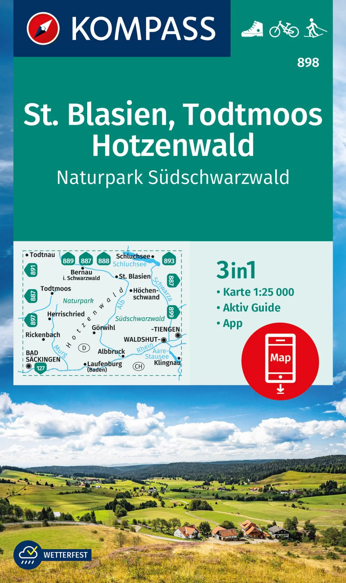 Cover: 9783991214670 | KOMPASS Wanderkarte 898 St. Blasien, Todtmoos, Hotzenwald,...