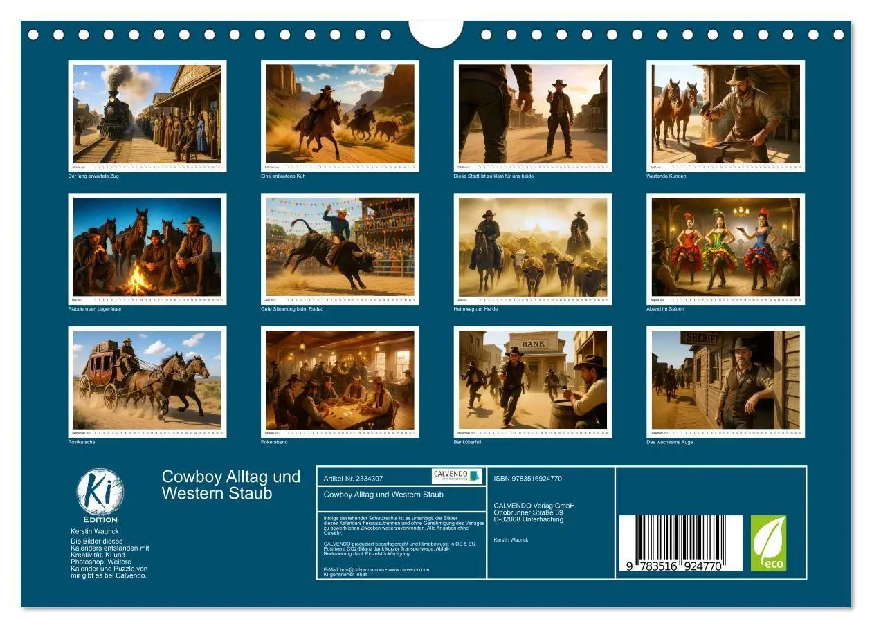 Bild: 9783516924770 | Cowboy Alltag und Western Staub (Wandkalender 2027 DIN A4 quer),...
