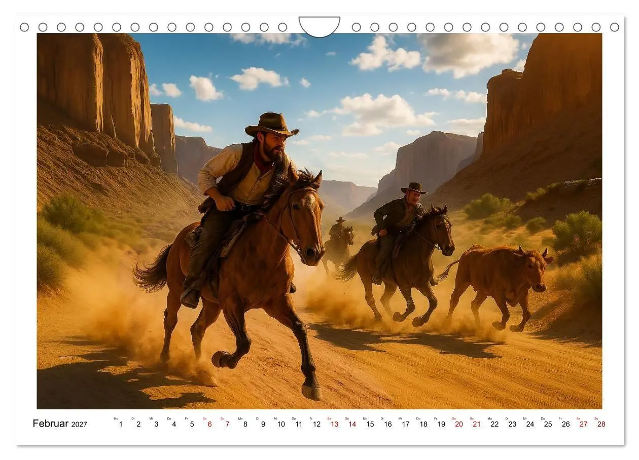 Bild: 9783516924770 | Cowboy Alltag und Western Staub (Wandkalender 2027 DIN A4 quer),...