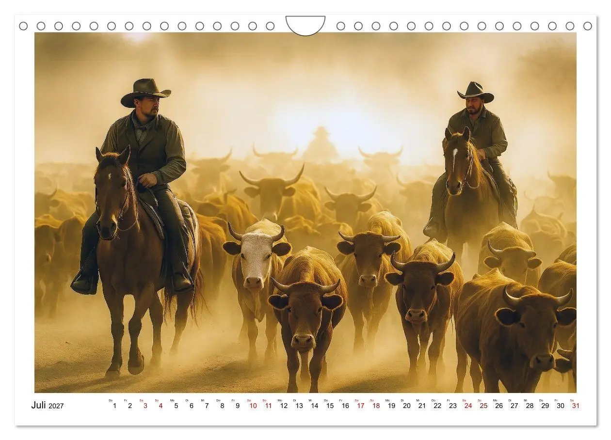 Bild: 9783516924770 | Cowboy Alltag und Western Staub (Wandkalender 2027 DIN A4 quer),...