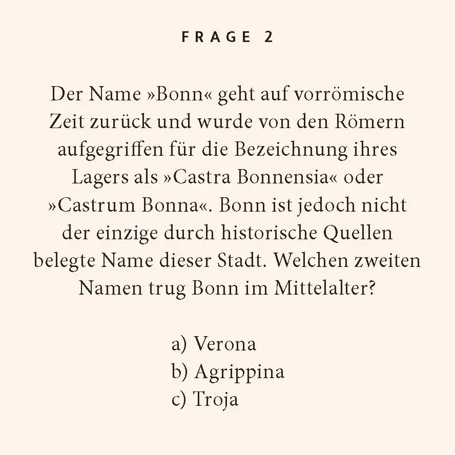 Bild: 9783899784770 | Bonn-Quiz | 100 Fragen und Antworten | Barbara Steingießer | Buch