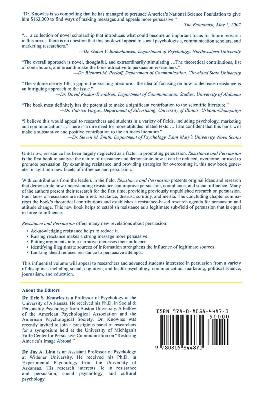 Rückseite: 9780805844870 | Resistance and Persuasion | Eric S. Knowles (u. a.) | Taschenbuch